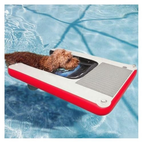 rampe de piscine pour chien Rampe D'eau Gonflable Pour Grand Chien, Rampe De Piscine Pour Grand Chien, Échelle Flottante Pour Chien De 150cm Avec Coussin EVA, Marches Antidérapantes Et Poignée En Nylo