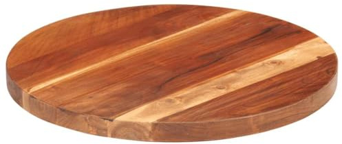 Hoopleep Massivholz Tischplatte Palisander Rund 40 cm, 25-27 mm Stärke, Poliert & Lasiert Holz Tischplatte für Esstisch, Schreibtisch & Cafe, Robuste Holzplatte