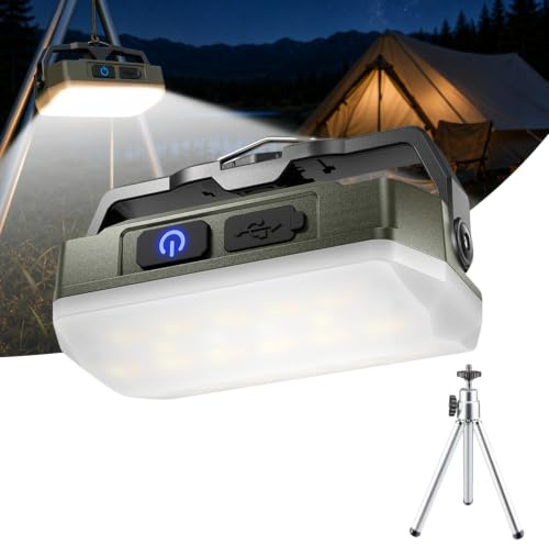 Letour Camping Lights Rechargeable, Magnetic Work Light 4000mAh Camping Lantern Super Bright Inspection Lamp with Tripod Stand, Bag Portable Outdoor Waterproof for Tent,Garage, Fishing, Hiking, BBQ