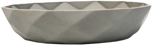 VIVANNO Fiberglas Pflanzschale Betongrau 32x7 cm – Moderne Dekoschale in Betonoptik für Wohnzimmer Balkon und Garten – Leichte Design Schale für Innen und Außen