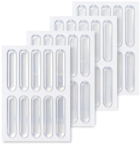 40 Pcs Furniture Bumpers, Silicone Clear Door & Cabinet Protectors 6.3cm Adhesive Furniture Bumpers Strips Noise-Reducing Bumpers Pads for Protect Doors Shelves Drawers