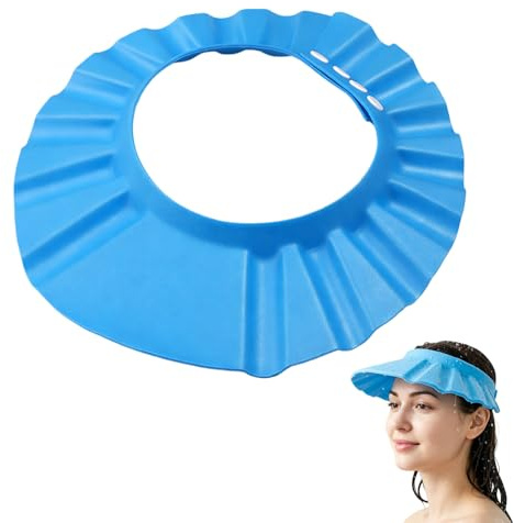 KinetiCore Adjustable Hair Washing Cap – EVA Shower Shield Visor with Wide Drainage Brim, Reusable Waterproof Hair Protector for Adults, Bathroom Use for Haircuts & Hair Dyeing