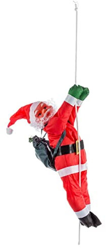 AC-Déco Feeric Christmas - Décoration Père Noël grimpeur avec sa Corde H 60 cm Les incontournables