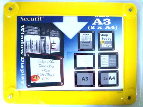 Securit Fenster-Schildhalter A3 gelb