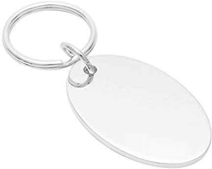 Brillibrum Design Hundemarke Metall Anhänger Hundenamensschild Silber Schlüsselanhänger Namensschild Schlüsselband (Anhänger ohne Gravur)