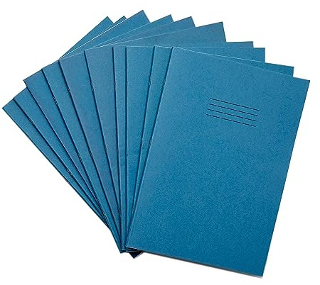 Rhino A4 Tinted Exercise Books, 10mm Squared, 48-Page / 10-Pack, Light Blue | Cream Tinted Paper in A4 Size, Improves Visual Comfort to Support Dyslexia & SEN Learning in Schools, Classrooms & Home