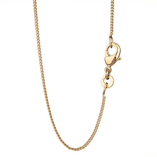 NKlaus 38cm Panzerkette Messing Vergoldet elegante Halskette filigrante Breite 1,0mm Collier 1,3g schwer 5500
