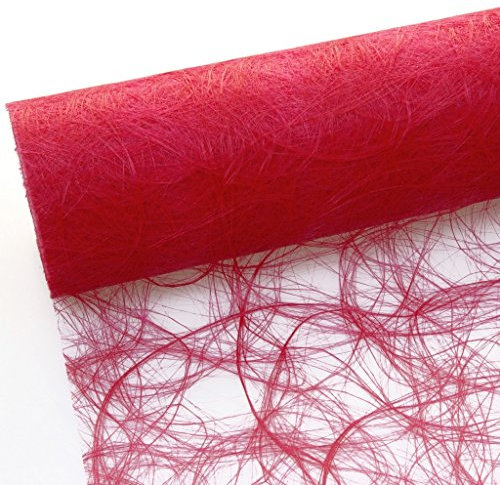 Sizoweb Tischband - 25 Meter Rolle + 100 Deko Sterne in Gold Gratis (30cm Breite, Rot)
