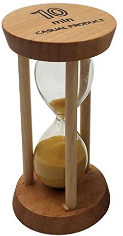 MagiDeal 10 Min Holzrahmen Sanduhr Sandglass Zahnputzuhr Zeituhr Zeitmesser Dekoration für Kochen, Maske, Yoga, Training usw, Gelb