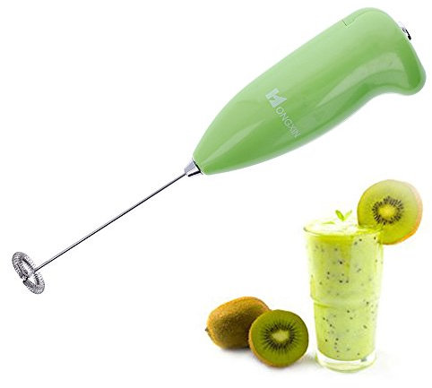 Espumador de Leche Inalámbrico, Mini Batidora Biberón, Emulsionador de Leche, Café, Chocolate, Batidos, Postres, Huevos, Color Verde