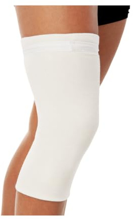 Ginocchiera lunga in tessuto termico linea Judo (Bianco, S 28-32 cm circonferenza ginocchio)