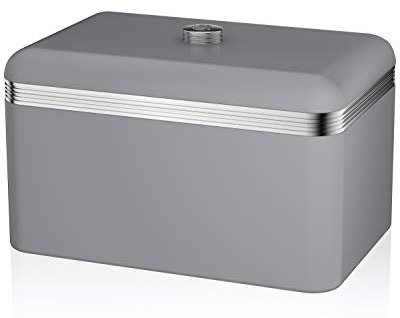 Swan SWKA1010GRN Retro Bread Bin, One Size, Gray