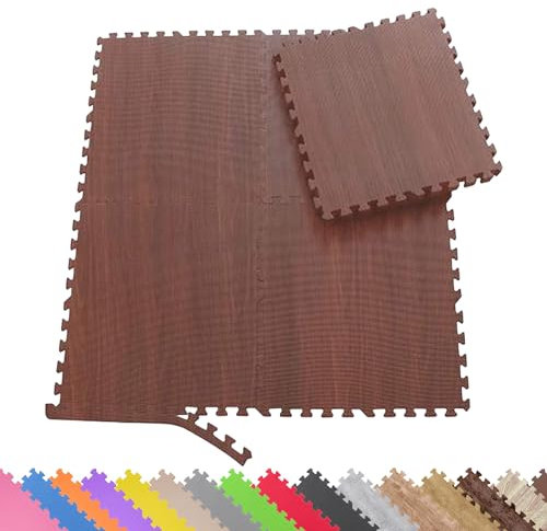 Sporttrend 24® 8 Schutzmatten ohne Randstücke Set in Dunkelbraun 60x60x1cm | 2,88qm | Bodenschutzmatte Unterlegmatte für Fitnessgeräte Sportgeräte