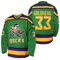 Herren Mighty Ducks 33 Greg Goldberg 96 Charlie Conway 99 Adam Banks genähte Eishockey-Trikots - - Klein