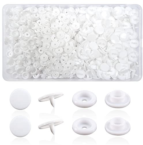 TOAOB 150 Sets Druckknöpfe aus Kunststoff T5 12 mm Weiß für Zubehör Nähen Kleidung DIY Basteln Scrapbooking