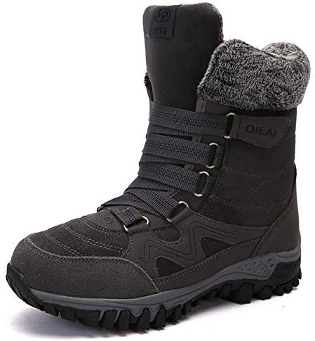 AARDIMI Warm Gefüttert Winterschuhe Damen Schneestiefel Wasserdicht Outdoor Trekking Wanderschuhe Gr. 35-42 (1739-Grau, 46 EU)