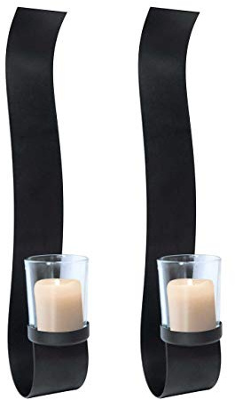 LINDER LEX 2er Set Wandkerzenhalter mit Glaskerzenhalter