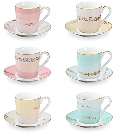 Tescoma myCOFFEE Kaffeetasse mit Untertasse, 6 Stück, Romance