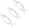 SUPERFINDINGS 3pcs 140x46x6mm Silber ABS Kunststoff Jesus Fisch Aufkleber Aufkleber 3D Auto Aufkleber Emblem Aufkleber Kunststoff Auto Emblem Für Jesus Christian Fisch Symbol