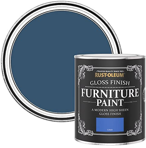 Rust-Oleum Blue Furniture & Skirting Board Paint in Gloss Finish - Cobalt 750ml,