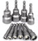 10 Stück Magnetisch Sechskant Stecknuss Set 6mm - 19mm Steckschlüssel Anschrauben Schraubenschlüssel 1/4 Stecknüsse Adaptern für Bohrer, Chrom Vanadium Stahl