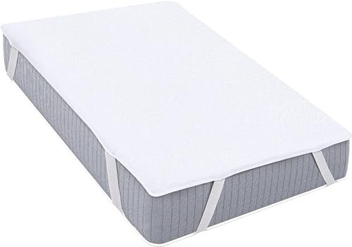 Utopia Bedding Matratzenschoner 60 x 120 cm Wasserdicht, Mit Elastisch Eckbändern, Oeko-TEX Zertifiziert Matratzenauflage Atmungsaktive, Matratzenschutz Weiß