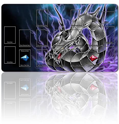 Four leaves Brettspiel TCG Spielmatten + Gift Free Bag + with Card Zones ,YGO Card Game Table Mat Größe 60X35CM Mouse Pad Kompatibel Mit Trading Card Game Mat (ygo (20)), 20220720
