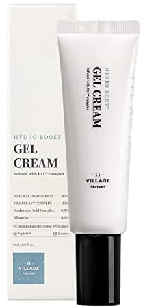[VILLAGE 11 FACTORY] HYDRO BOOST GEL CREAM (50ml) Koreanische Hautpflege – Feuchtigkeitsspendende und beruhigende Gel-Gesichtscreme – Hyaluronsäure und Kamille – 87% natürliche Inhaltsstoffe – vegane