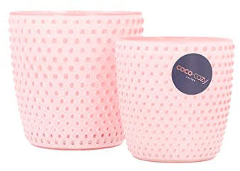 2er Set Windlicht Lykke in Altrosa | Glas | Höhe: 7+9cm | Deko Teelichthalter Tischdeko Skandi
