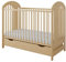 kiki design Babybett mit Schublade & Matratze, Babybett mit Schaumstoff Matratze 120x60 cm Höhenverstellbar, Kiefernholz, Mit Motiv Bär - Baby Bett - Kinderbett - Babybetten - Bett Baby Farbe Natur