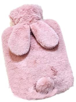 HATAP Bouillotte Eau Chaude-bouillote-bouillotte Peluche-boullote Chauffante-Lapin Rose Irrigation Warm Water Bag, soulager Les douleurs Th é rapie par la Chaleur Chauffe Mains Coussin Chauffant
