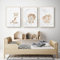 EXQULEG 3er Set Poster Kinderzimmer Kleiner Hase Giraffe Tiere Bilder Babyzimmer Deko Ohne Rahmen, Kinderbilder Tiermotive Poster für Junge Mädchen (A,50x70cm)