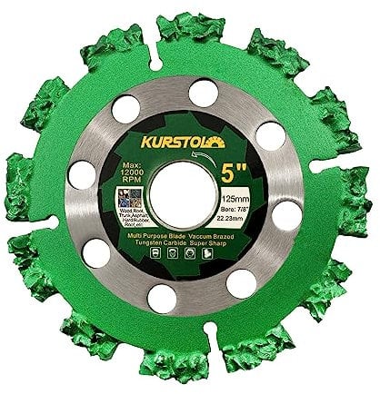 KURSTOL Diamant Trennscheibe für Wurzeln - 125mm x 22.23mm Schneiden Diamantklinge für Baumstämme Restholz Dachplatten Hartgummi Asphalt Aufnahmeschaft 22,23mm