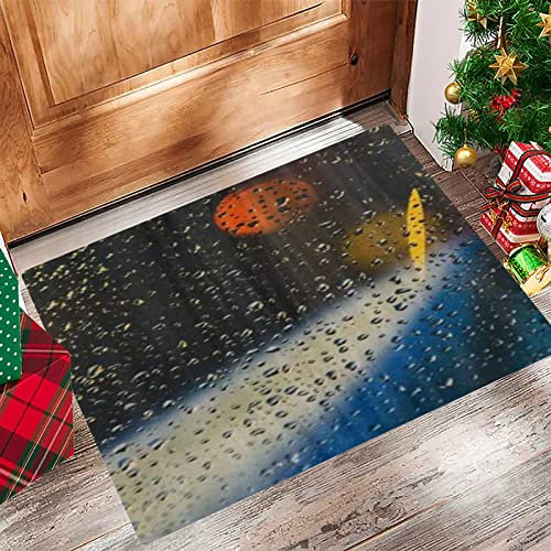 GOSUNA Badezimmerteppich 60x100 cm,Badematte rutschfest,Weicher Badvorleger,Tautropfen auf Glas abstrakt,Mikrofaser Absorbent Badteppich für Badewanne,Dusche und Badezimmer