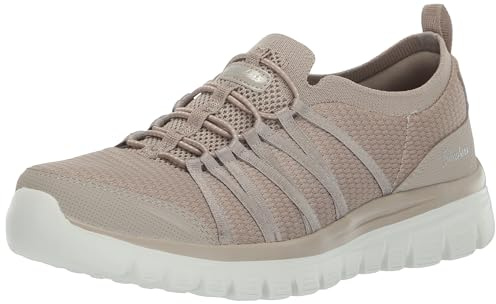 Skechers Damen Graceful-Soft Soul Sneaker, Taupe Mesh/Duraleather, 39 EU