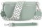 Blade Bauchtasche Damen Echtleder, stylische Gürteltasche Damen mit 2 gemusterten und Leder abnehmbaren & verstellbaren Breiten Gürteln, Crossbody Bag Damen, Hochwertige Brusttasche für Frauen