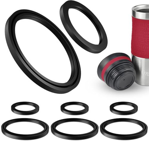 Tyywjw Set of 8 Sealing Rings Silicone Seal for Emsa Travel Mug Classic/Waves 0.36 L Travel Mug Grande 0.5 L Insulated Cup O-Ring Thermal Mug Replacement Seals for Coffee Mug Lid