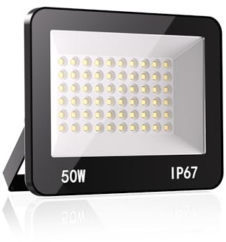 HAPYLUMI Focos Led Exterior 50W, 5000LM Foco LED Floodlight 6500K Blanco Frío, Proyector LED Exteriores IP67 Impermeable Luz de Seguridad Exterior para Terraza Jardín Patio Garaje