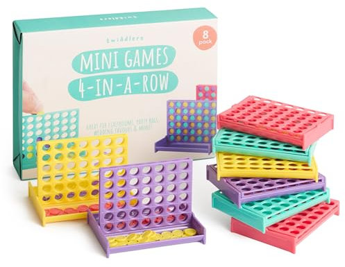 THE TWIDDLERS 8 Mini Vier Gewinnt Brettspiele für Jungen & Mädchen - Mitgebsel, Mitbringsel, Gastgeschenk, Giveaways für Kindergeburtstag