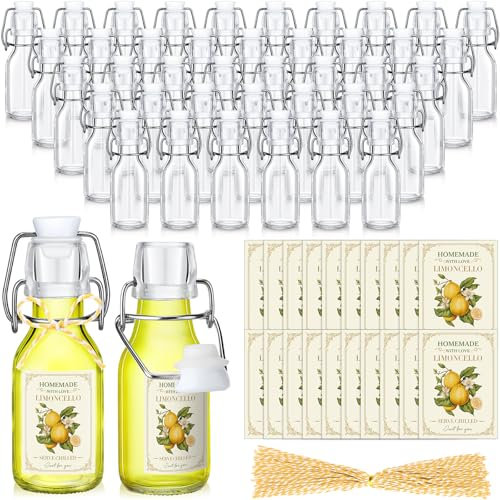 Havawish Bügelverschluss-Glasflaschen für Limoncello hausgemachte klare Klappverschluss-Bierflaschen mit luftdichtem Deckel, Etiketten für Zuhause, Limoncello, Hochzeit, Babyparty, Weihnachten, Party,