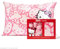 Kitsch Hello Kitty Satin Kissenbezug, weicher als Seide für Haare und Haut, maschinenwaschbar, faltenfrei, Standardgröße, und Satin Scrunchies, ohne Haarschaden, Pinke Kitty-Gesichter, 2-teiliger Set