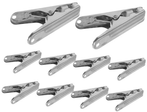 Levemolo 10 Stück Edelstahl Wäscheklammern Robuste Metallclips für Wäscheleine Windfest und Vielseitig für Haushalt und Trocknen Silber