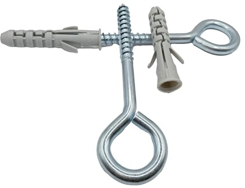 HAFD M10 10x140mm Zinc Plated Hooks with M14 14x70mm Plugs Heavy Duty for Indoor and Outdoor Use Ideal for Hanging Plants Tools and Garden Equipment Pack of 2