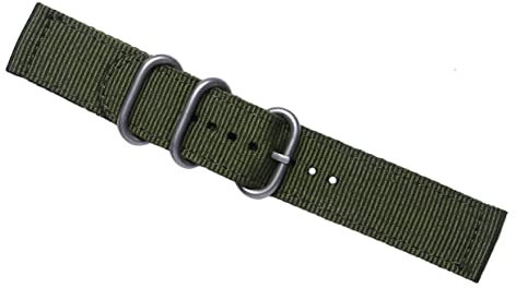 JEWEDECO Nylon Uhrenarmband 24mm Strapazierfähiges 2-Gelenk Design Schließe Kompatibel mit Sportuhren für Fitness und Outdoor Aktivitäten