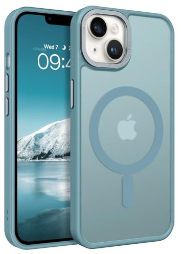 GaoBao für iPhone 13 Hülle, Handyhülle iPhone 13 [Kompatibel mit MagSafe] Durchscheinende Matte Magnetische Stoßfeste Anti-Fingerabdruck Schutzhülle Handyhülle für 6.1 Case, Graublau