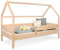 Ehrenkind® Hausbett Buche Nova | Hochwertiges Buchenholz| Kinderbett mit Rausfallschutz | höhenverstellbar Massivholz inkl. Lattenrost | Kinder Bett | Hausbett 200x90 | Natur