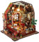 Maison de Poupée en Bois Miniature, Maison a Construire Kit,DIY Miniature House avec Meubles et Lumière LED, Cadeau de Bricolage pour Adultes Enfant(Pavillon du Livre)