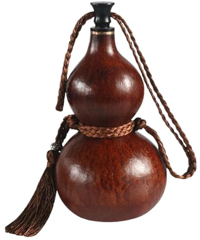 Bouteille de gourde 7.9 dans la bouteille de bois bois gourde traditionnelle d'eau à la main artisanat rôle artisanal pour la consommation quotidienne, les activités plein