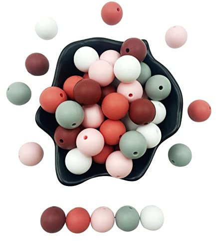 50 PCS Colorful Round Silicone Loose Perle pour Une Perle de trousque Fabriquant pour Le Collier de Bracelet