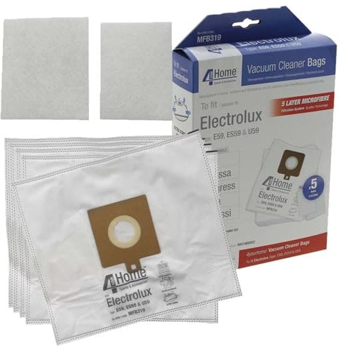 4YourHome Vacuum Cloth Dust Bags Compatible With Electrolux E59, ES59, U59, Boss, Powerlite Vacuum Cleaners